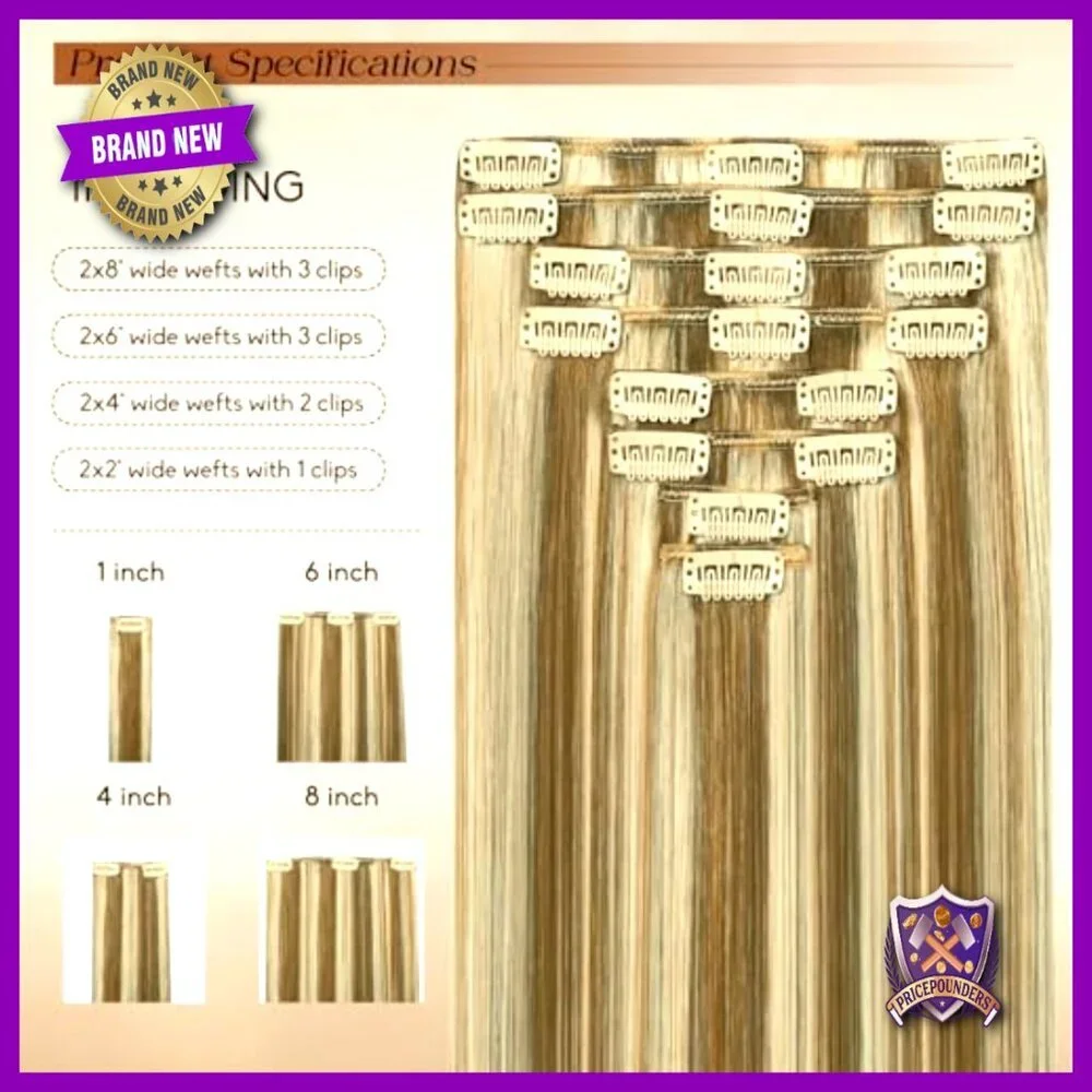 24 Inch Clip In Hair Extensions 8pcs 120g Real Human Hair Double Weft